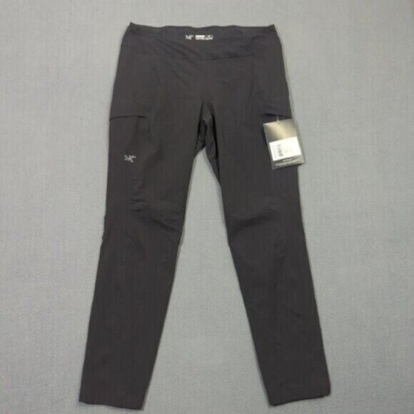 Arc'teryx Pants Women's 12 Black Sabria Lightweight Nylon Pull On Drawcord NWT - Picture 1 of 14